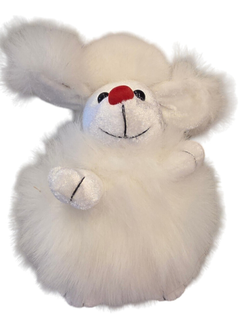 Small White Furry Plush POODLE Puppy Dog Stuffed Animal by Galerie